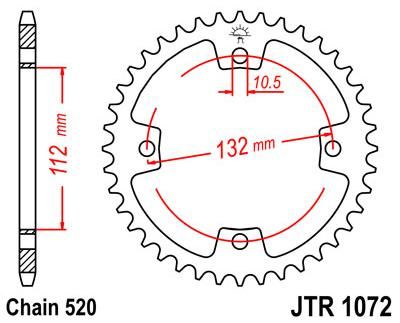 Obrázek produktu ZADNÍ ŘETĚZOVÉ KOLO 36T 520 JTR1072.36