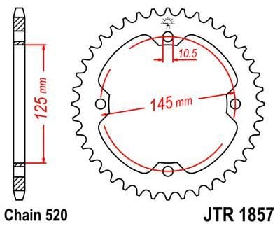 Obrázek produktu ZADNÍ ŘETĚZOVÉ KOLO 36T 520 JTR1857.36
