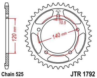 Obrázek produktu ZADNÍ ŘETĚZOVÉ KOLO 40T 525 JTR1792.40