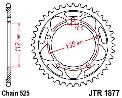 Obrázek produktu ZADNÍ ŘETĚZOVÉ KOLO 41T 525 JTR1877.41