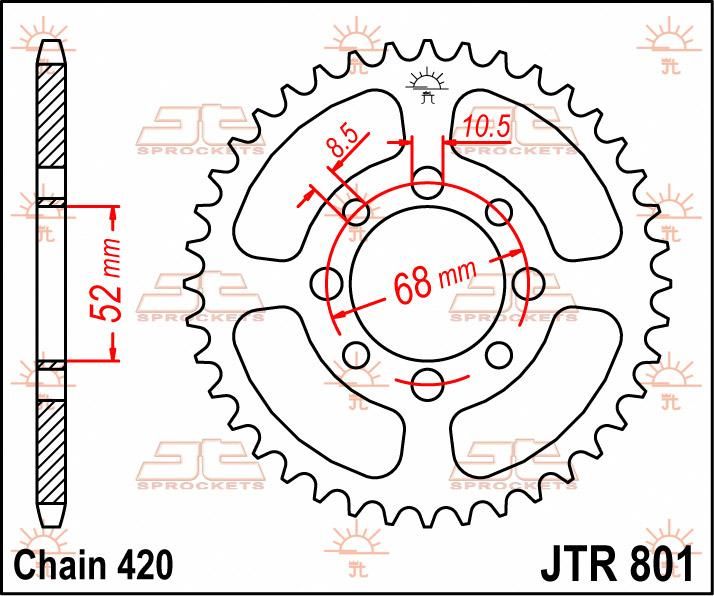 Obrázek produktu ZADNÍ ŘETĚZOVÉ KOLO 43T 420 JTR801.43