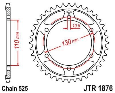 Obrázek produktu ZADNÍ ŘETĚZOVÉ KOLO 44T 525 JTR1876.44