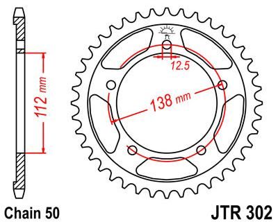 Obrázek produktu ŘETĚZOVÉ KOLO ZADNÍ 44T 530 BLK JTR302.44ZBK