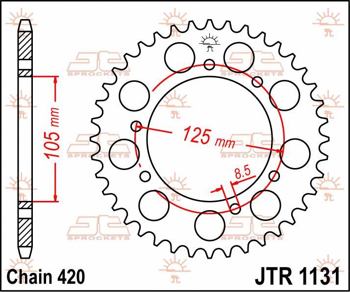 Obrázek produktu ZADNÍ ŘETĚZOVÉ KOLO 45T 420 JTR1131.45