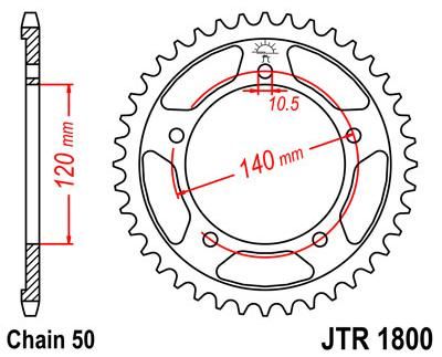 Obrázek produktu ZADNÍ ŘETĚZOVÉ KOLO 47T 530 JTR1800.47