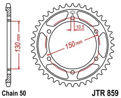 Obrázek produktu ZADNÍ ŘETĚZOVÉ KOLO 47T 530 BLK JTR859.47ZBK