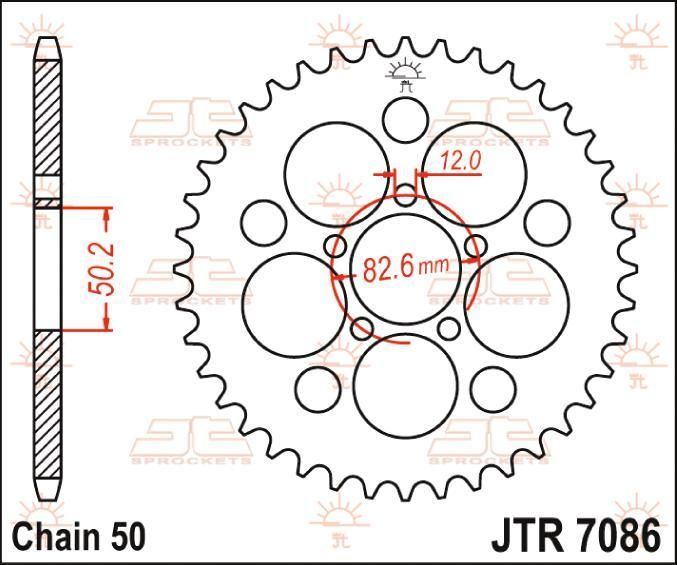 Obrázek produktu ZADNÍ ŘETĚZOVÉ KOLO 48T 530 ZINEK JTR7086.48Z