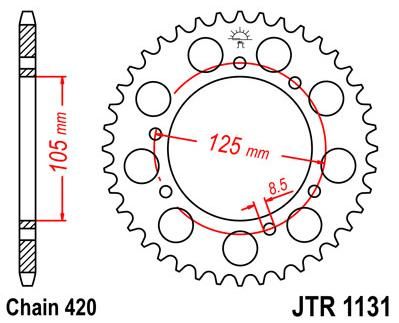 Obrázek produktu ZADNÍ ŘETĚZOVÉ KOLO 60T 420 JTR1131.60