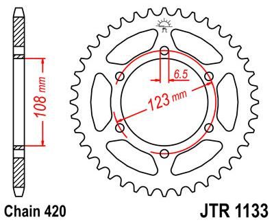 Obrázek produktu ZADNÍ ŘETĚZOVÉ KOLO 65T 420 JTR1133.65