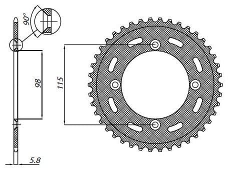 Obrázek produktu ZADNÍ ŘETĚZOVÉ KOLO 420 53T OCEL 1-1390-53