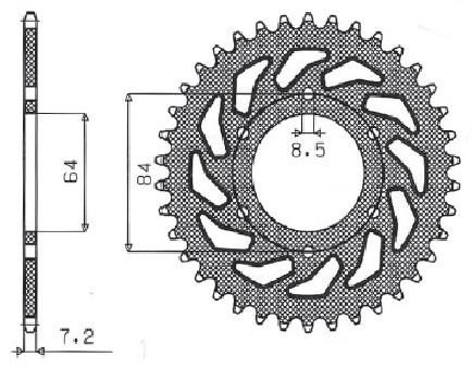 Obrázek produktu ZADNÍ ŘETĚZOVÉ KOLO 428 53T OCEL 1-2132-53
