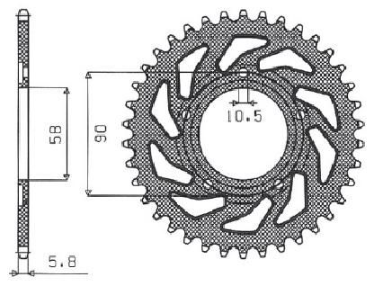 Obrázek produktu ZADNÍ ŘETĚZOVÉ KOLO 520 38T OCEL 1-3085-38