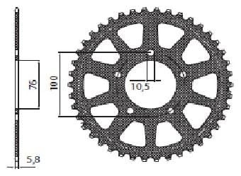 Obrázek produktu ZADNÍ ŘETĚZOVÉ KOLO 520 46T ERG 5-3216-46