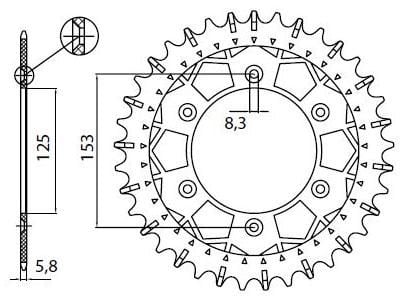 Obrázek produktu ZADNÍ ŘETĚZOVÉ KOLO 520 46T WORK-Z 8-3559-46