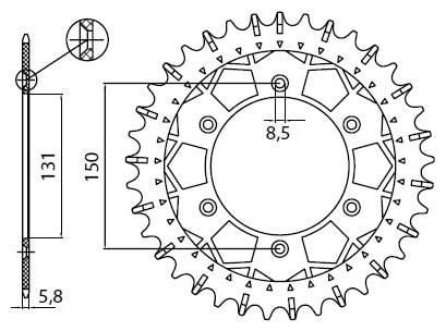 Obrázek produktu ZADNÍ ŘETĚZOVÉ KOLO 520 49T WORK-Z 8-3619-49