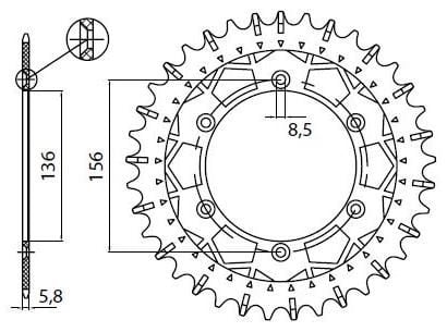 Obrázek produktu ZADNÍ ŘETĚZOVÉ KOLO 520 50T WORK-Z 8-3631-50