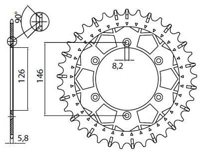 Obrázek produktu ZADNÍ ŘETĚZOVÉ KOLO 520 51T WORK-Z 8-3577-51