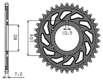 Obrázek produktu ZADNÍ ŘETĚZOVÉ KOLO 525 43T OCEL 1-4347-43