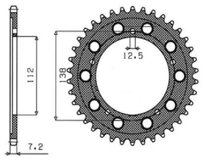 Obrázek produktu ZADNÍ ŘETĚZOVÉ KOLO 525 47T OCEL 1-4483-47