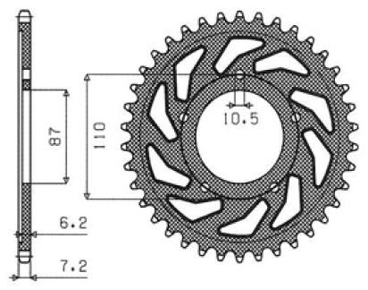 Obrázek produktu ZADNÍ ŘETĚZOVÉ KOLO 525 49T OCEL 1-4386-49