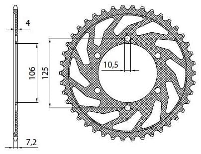 Obrázek produktu ZADNÍ ŘETĚZOVÉ KOLO 525 49T OCEL 1-4448-49