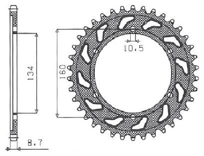 Obrázek produktu ZADNÍ ŘETĚZOVÉ KOLO 530 43T ERG 5-5635-43