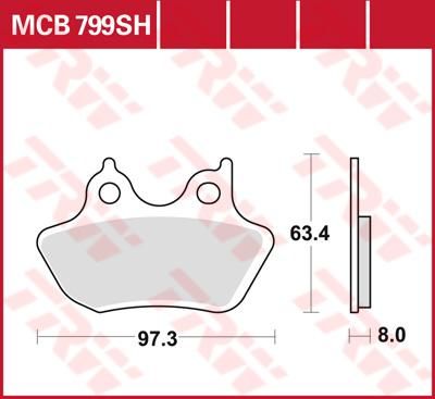 Obrázek produktu BRZDOVÉ DESTIČKY TRW 44082-00 MCB799SH