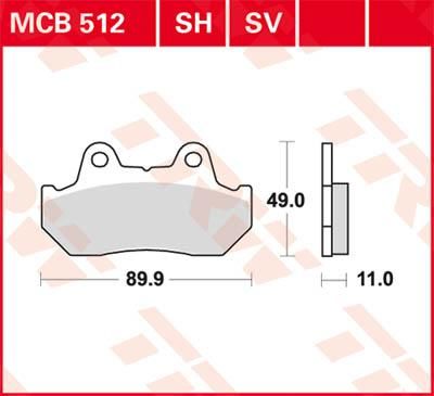 Obrázek produktu BRZDOVÉ DESTIČKY TRW MCB512SV MCB512SV