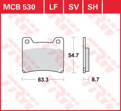 Obrázek produktu BRZDOVÉ DESTIČKY TRW MCB530 MCB530