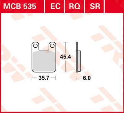 Obrázek produktu BRZDOVÉ DESTIČKY TRW MCB535RQ MCB535RQ