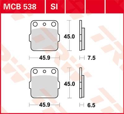 Obrázek produktu BRZDOVÉ DESTIČKY TRW MCB538SI MCB538SI