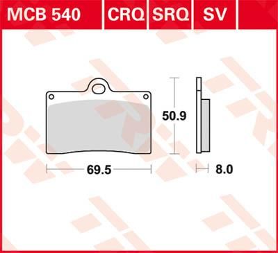 Obrázek produktu BRZDOVÉ DESTIČKY TRW MCB540 MCB540