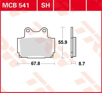 Obrázek produktu BRZDOVÉ DESTIČKY TRW MCB541 MCB541