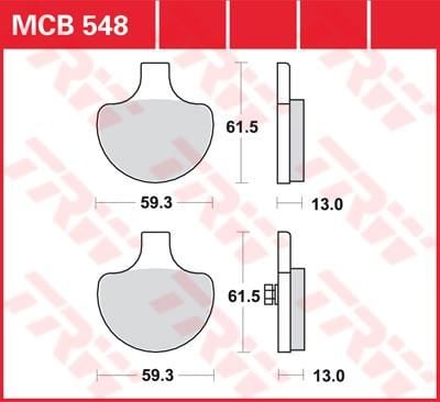 Obrázek produktu BRZDOVÉ DESTIČKY TRW MCB548 MCB548