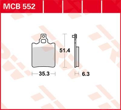 Obrázek produktu BRZDOVÉ DESTIČKY TRW MCB552 MCB552