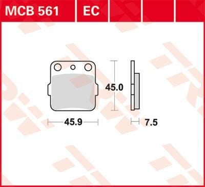 Obrázek produktu BRZDOVÉ DESTIČKY TRW MCB561 MCB561