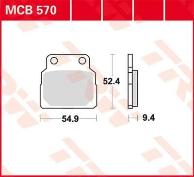 Obrázek produktu BRZDOVÉ DESTIČKY TRW MCB570 MCB570