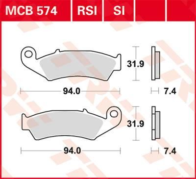 Obrázek produktu BRZDOVÉ DESTIČKY TRW MCB574SI MCB574SI