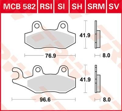 Obrázek produktu BRZDOVÉ DESTIČKY TRW MCB582SI MCB582SI