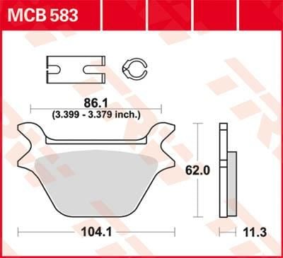 Obrázek produktu BRZDOVÉ DESTIČKY TRW MCB583 MCB583