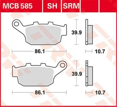 Obrázek produktu BRZDOVÉ DESTIČKY TRW MCB585 MCB585