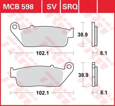 Obrázek produktu BRZDOVÉ DESTIČKY TRW MCB598 MCB598