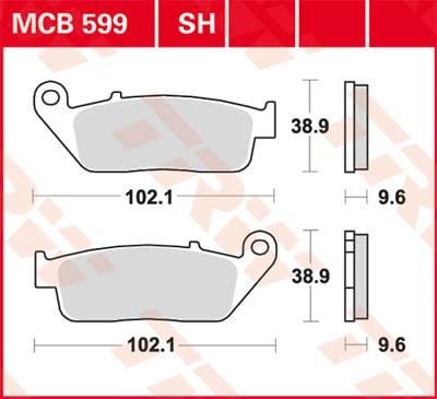 Obrázek produktu BRZDOVÉ DESTIČKY TRW MCB599 MCB599