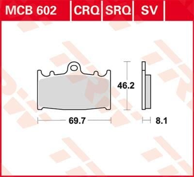 Obrázek produktu BRZDOVÉ DESTIČKY TRW MCB602CRQ MCB602CRQ