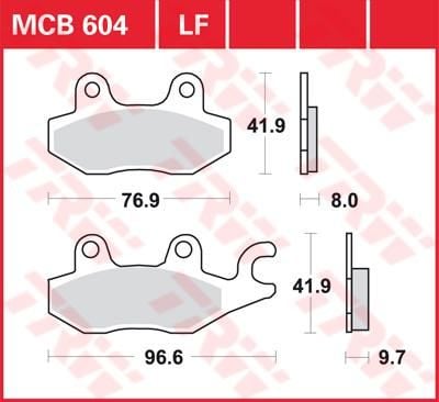 Obrázek produktu BRZDOVÉ DESTIČKY TRW MCB604 MCB604