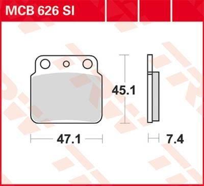 Obrázek produktu BRZDOVÉ DESTIČKY TRW MCB626SI MCB626SI