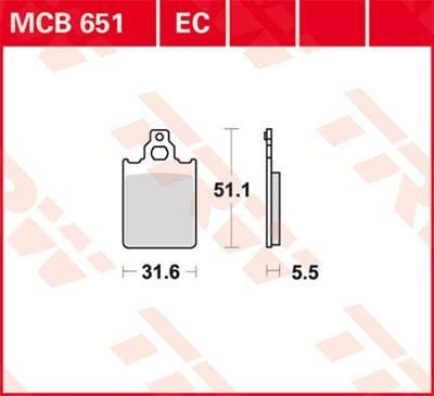 Obrázek produktu BRZDOVÉ DESTIČKY TRW MCB651 MCB651