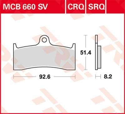 Obrázek produktu BRZDOVÉ DESTIČKY TRW MCB660SV MCB660SV