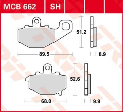 Obrázek produktu BRZDOVÉ DESTIČKY TRW MCB662SH MCB662SH