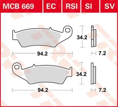 Obrázek produktu BRZDOVÉ DESTIČKY TRW MCB669SI MCB669SI